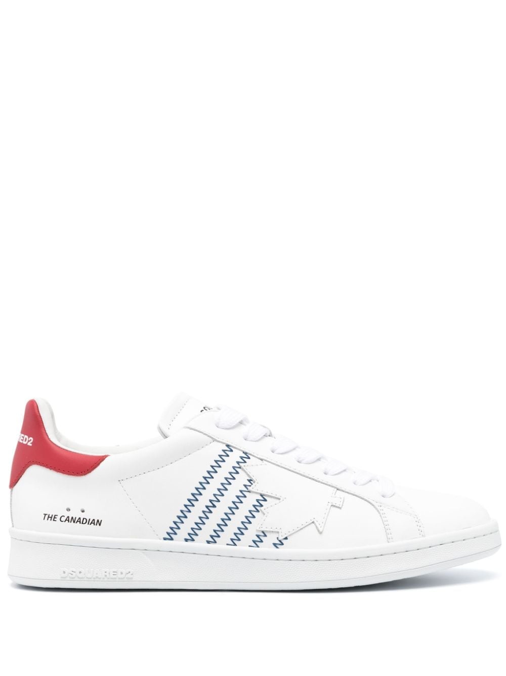 Boxer contrast-stitch leather sneakers - 1