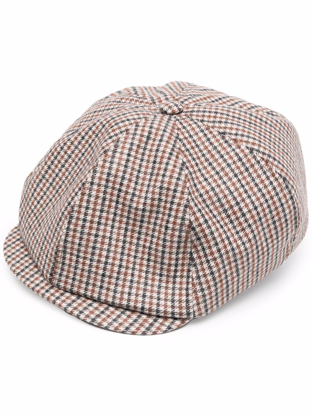 wool-blend checked flat cap - 1