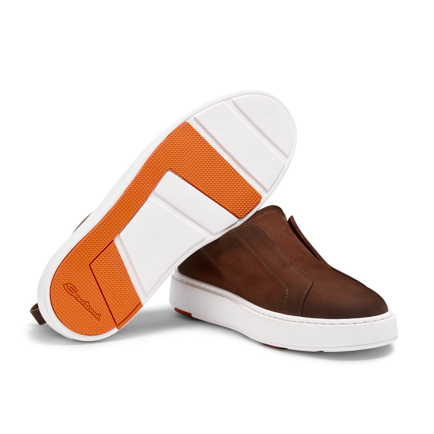 Men's dark brown nubuck slip-on sneaker - 3