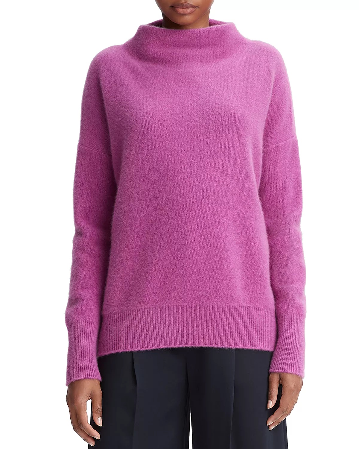 Boiled Cashmere Funnel Neck Sweater - 1