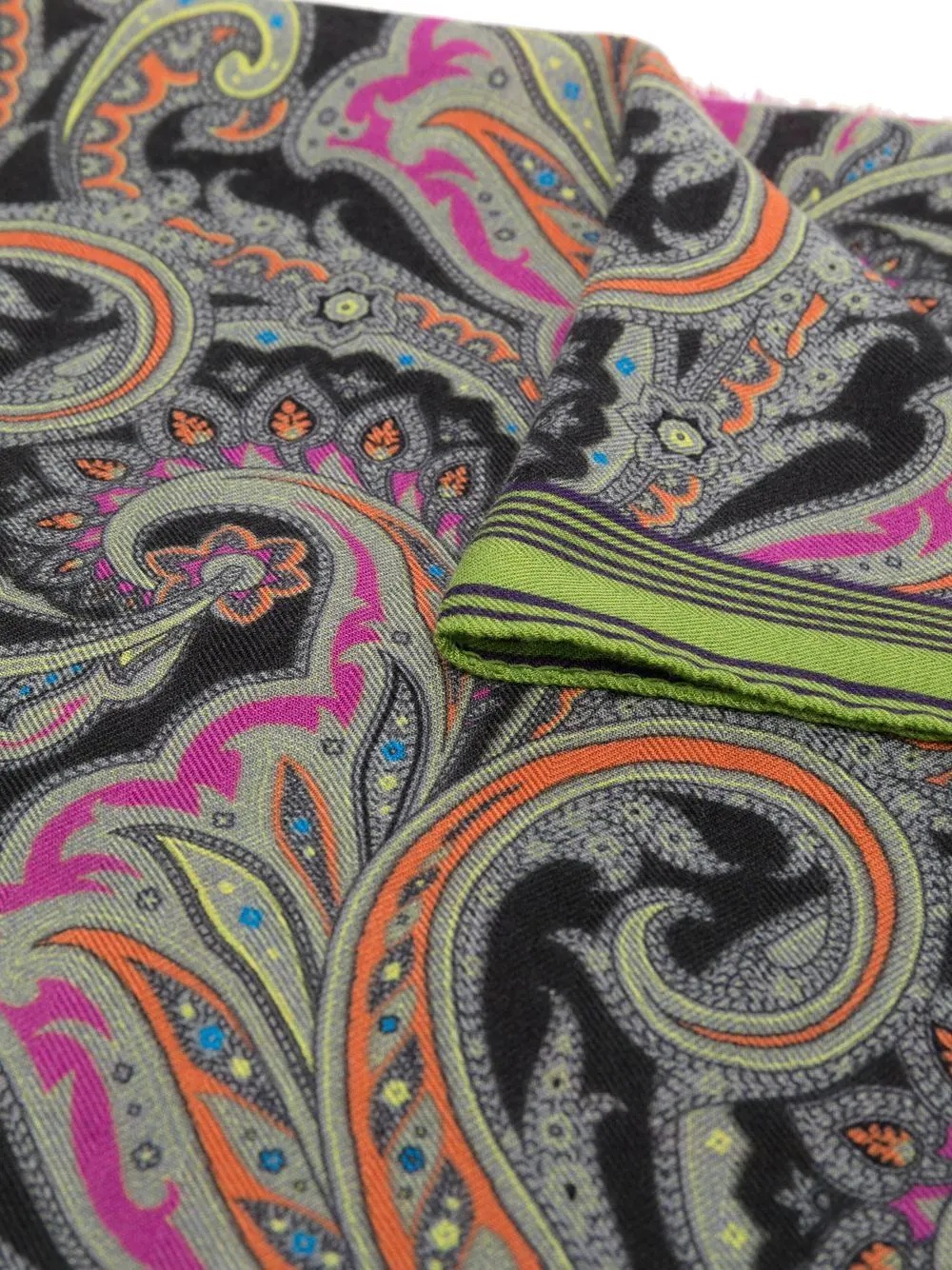 paisley-print frayed-edge scarf - 3