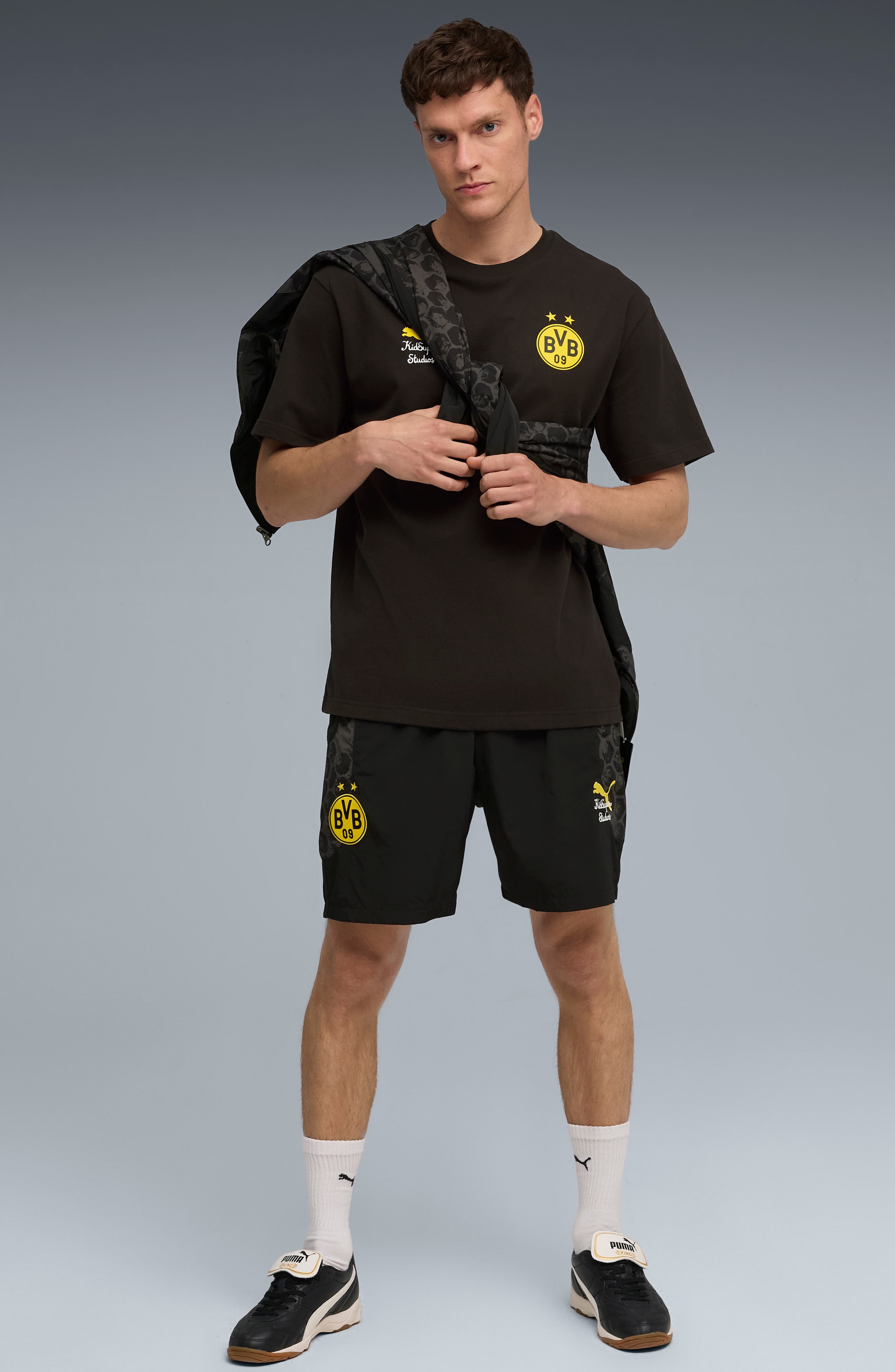 PUMA x KidSuper BVB Graphic T-Shirt in Puma Black-Faster Yellow at Nordstrom - 6