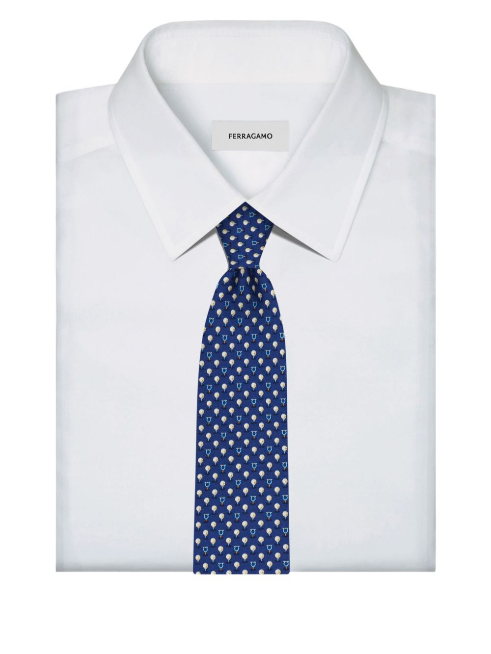 Gancini-patterned silk tie - 4