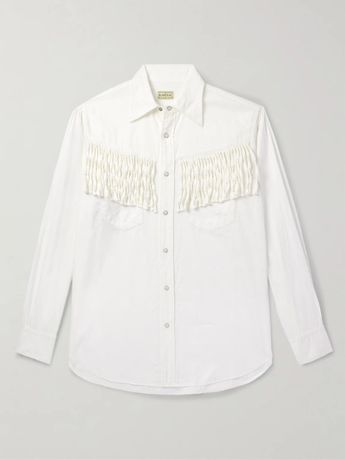 Husky Fringed Denim Western Shirt - 1
