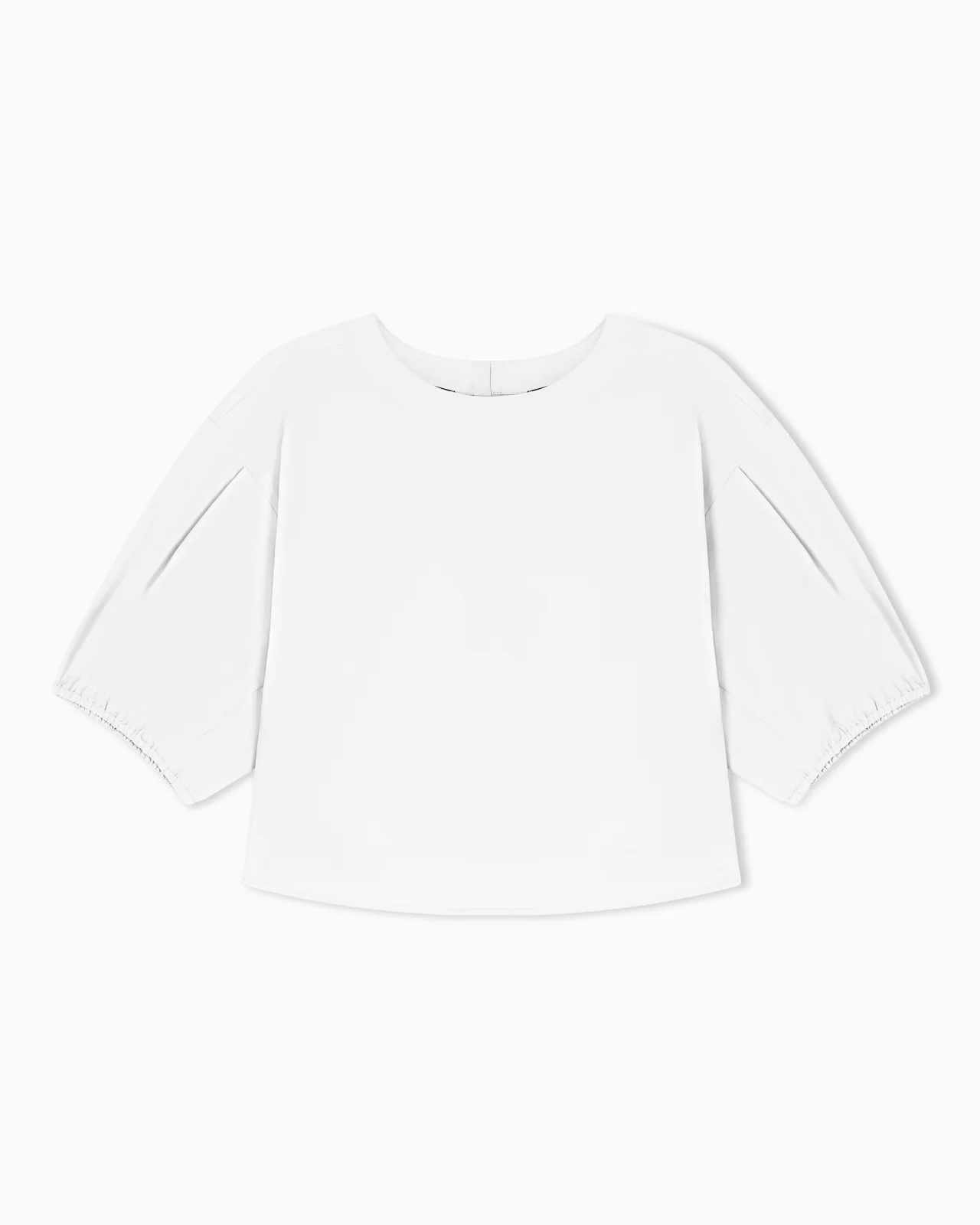 POPLIN BLOUSE WITH PUFFED SLEEVES - 1