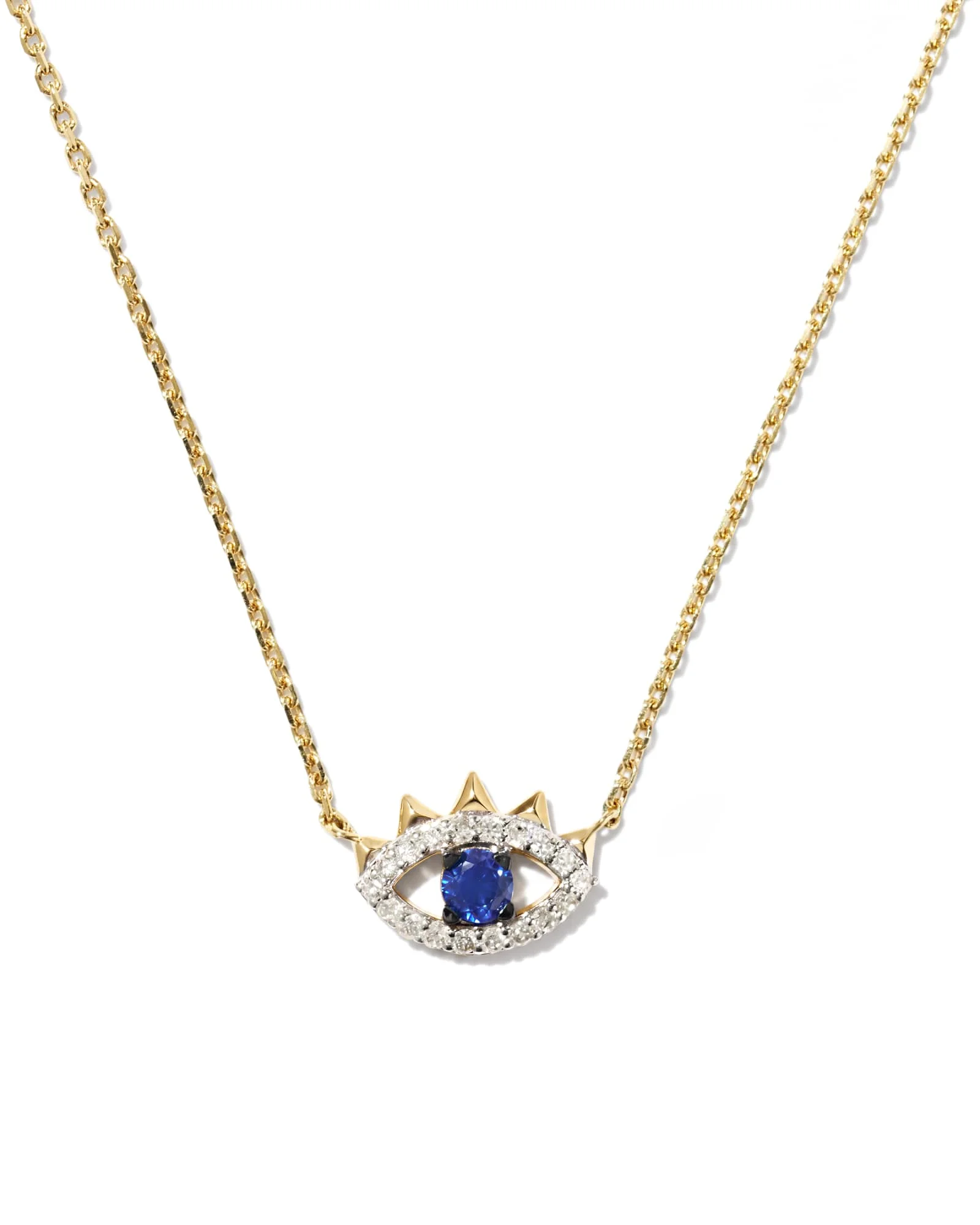 0.18 ct Eye of Protection 14k Yellow Gold Pendant Necklace - 1