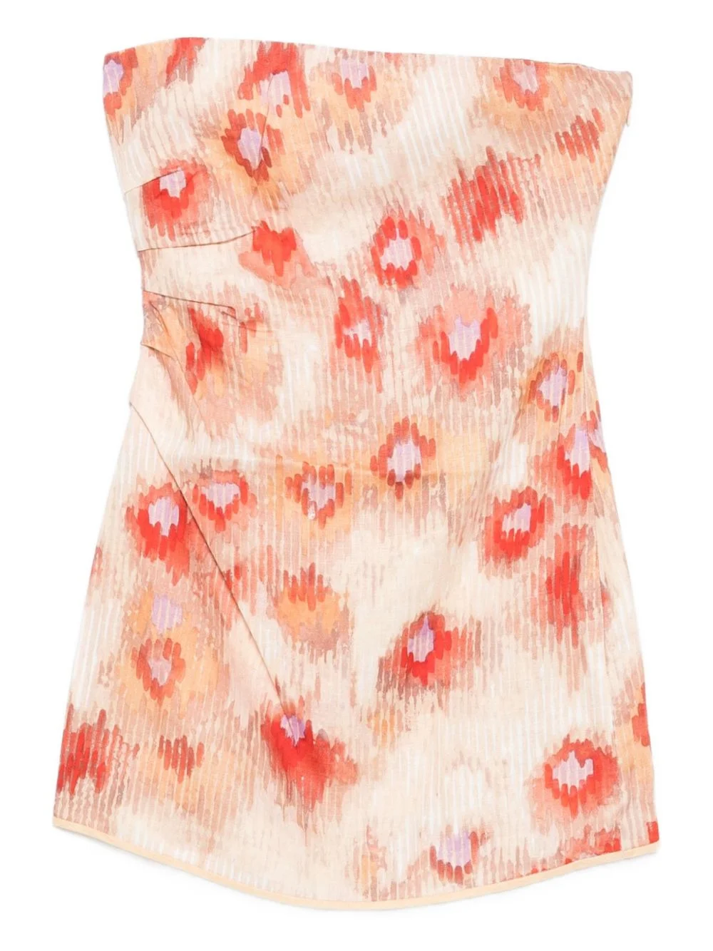 Fiorella floral-print strapless minidress - 1