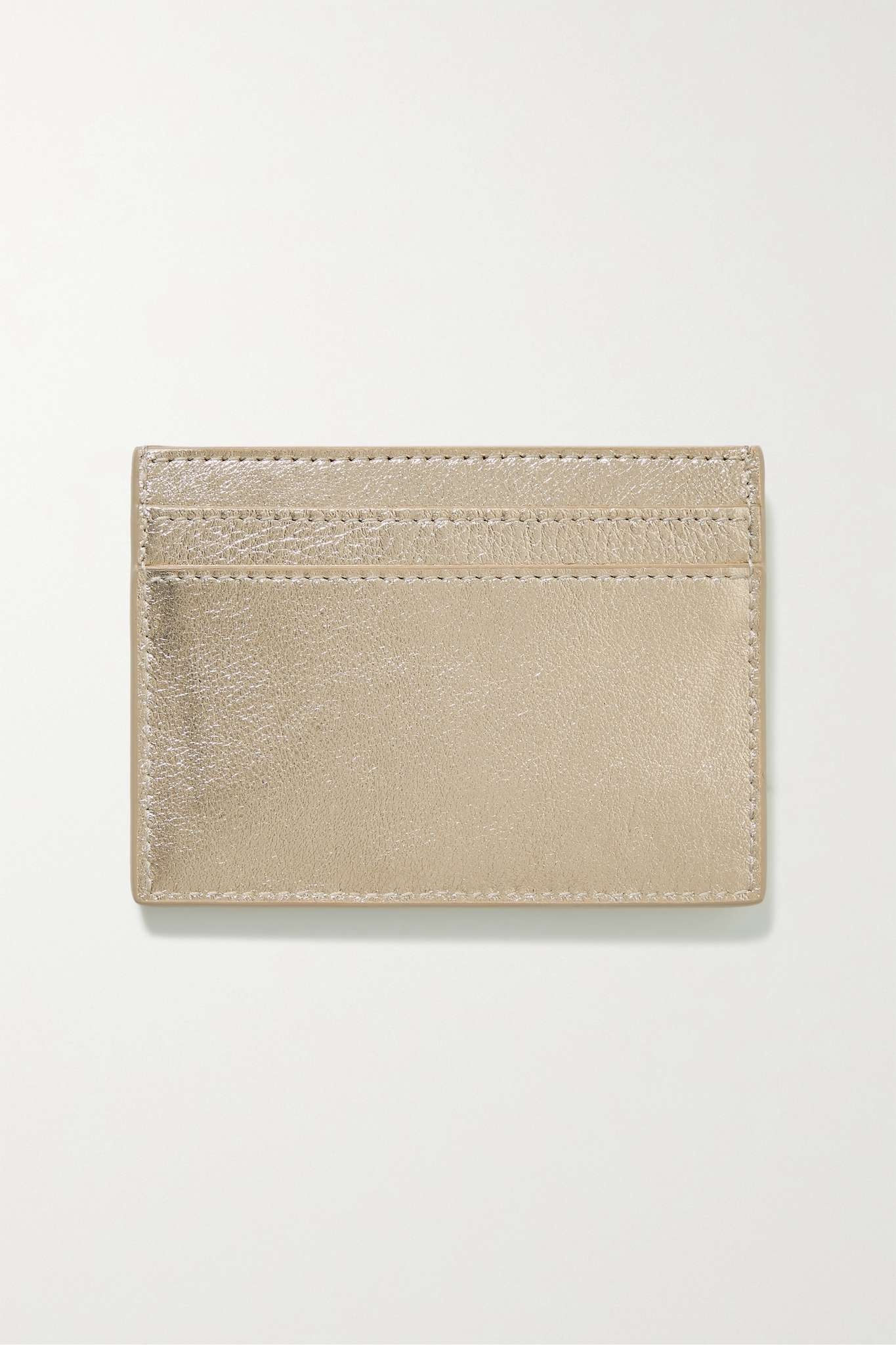 Monogramme metallic textured-leather cardholder - 2