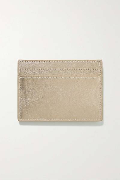 SAINT LAURENT Monogramme metallic textured-leather cardholder outlook