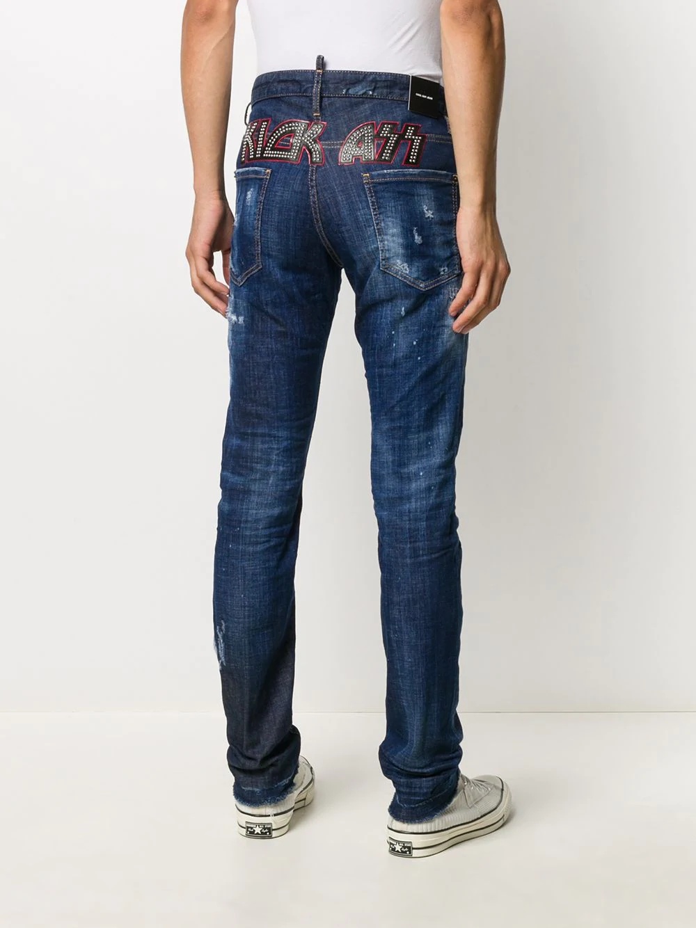 Kiss Ass distressed slim fit jeans - 4