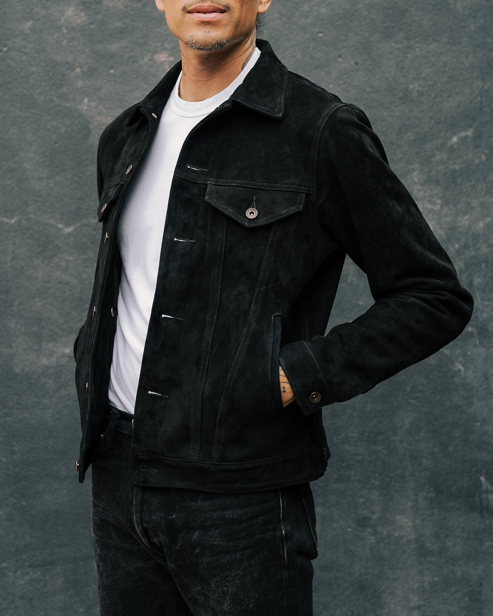 IHJ-125-BLK Sheepskin Modified Type III Jacket - Black - 4
