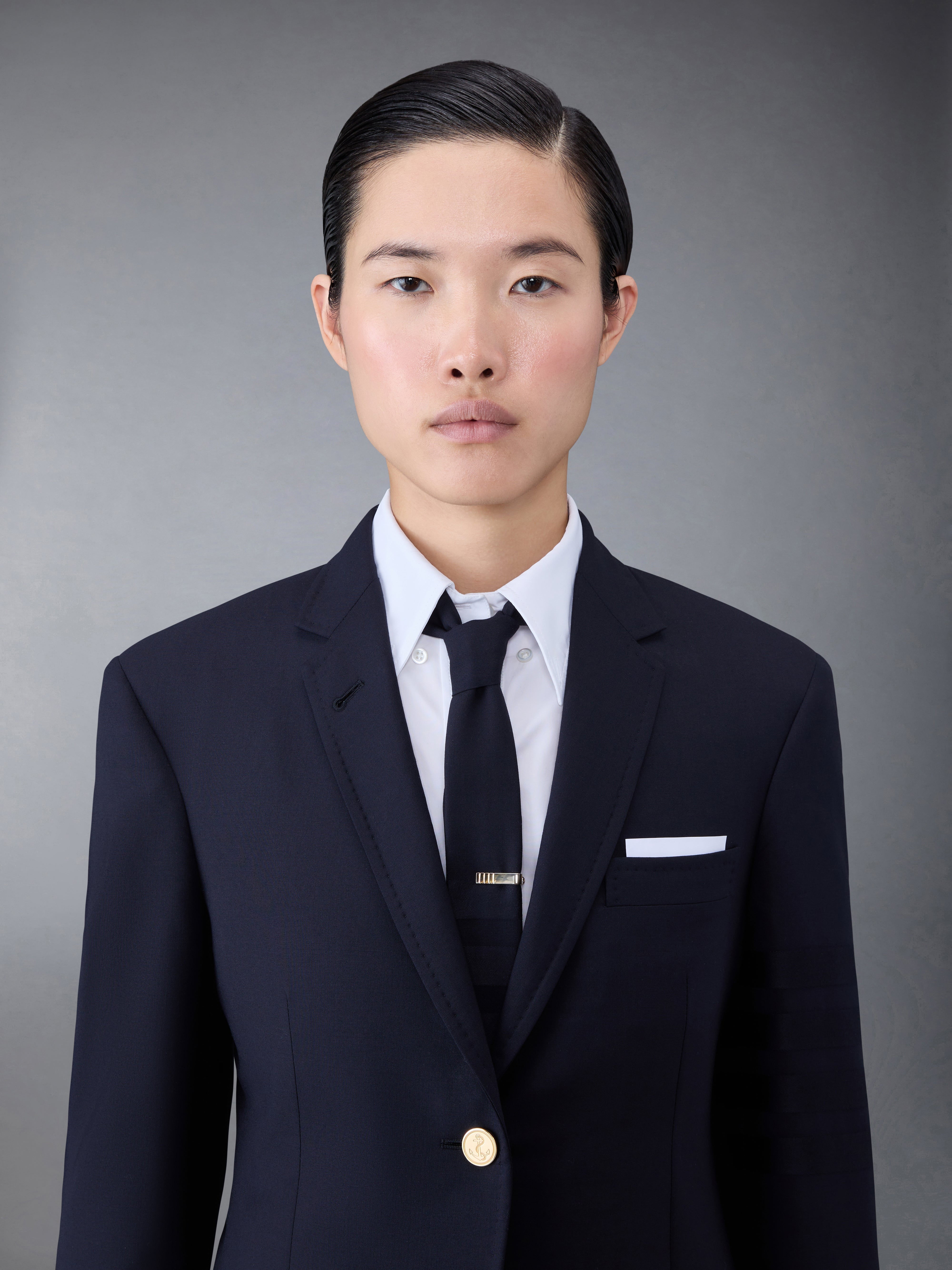 PLAIN WEAVE 4-BAR ELONGATED SINGLE BUTTON SPORT COAT - 4