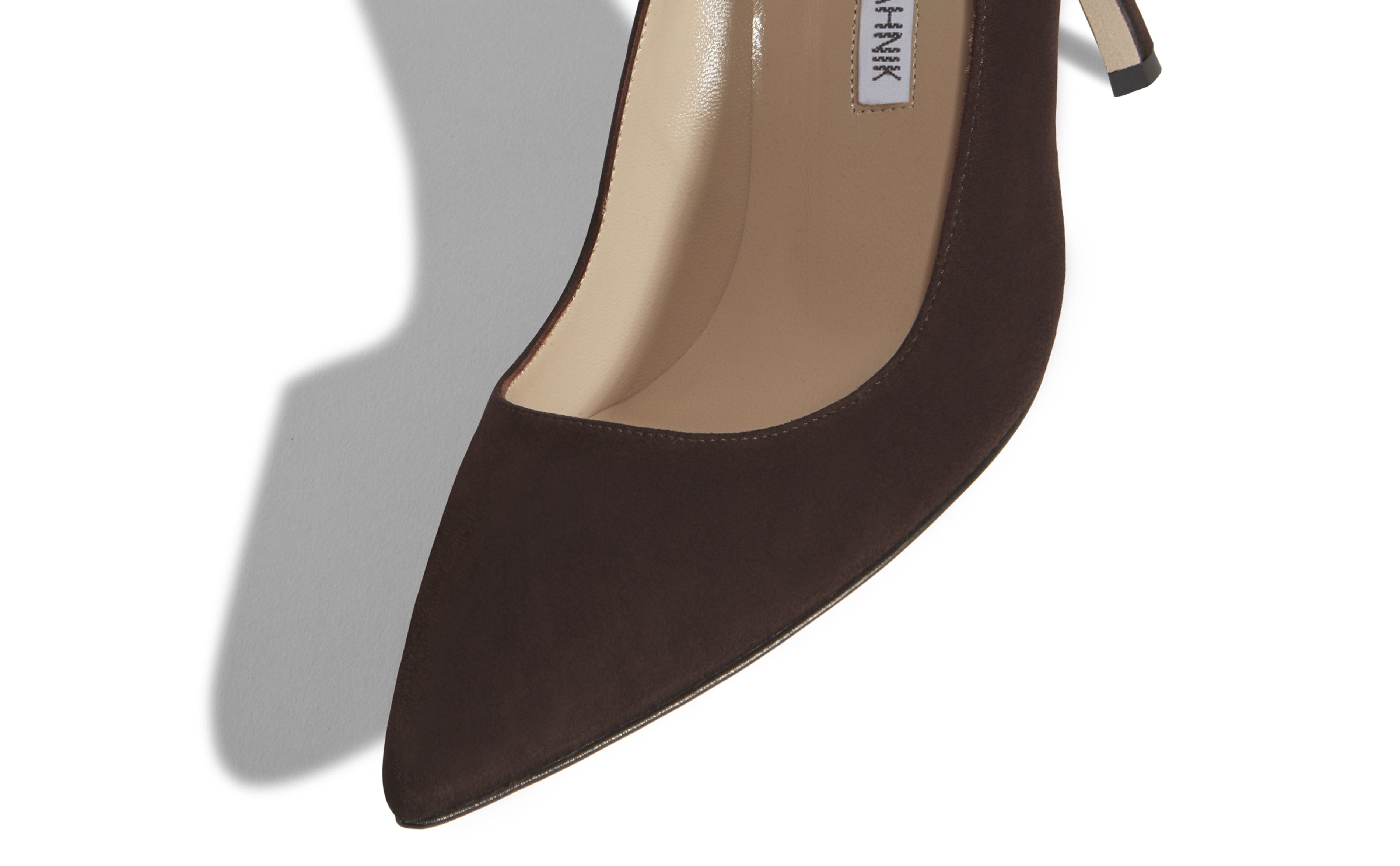 Chocolate Brown Suede Pointed Toe Pumps - 4