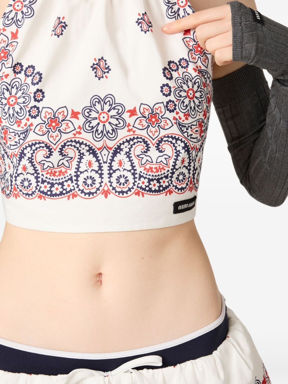 paisley crop top - 4