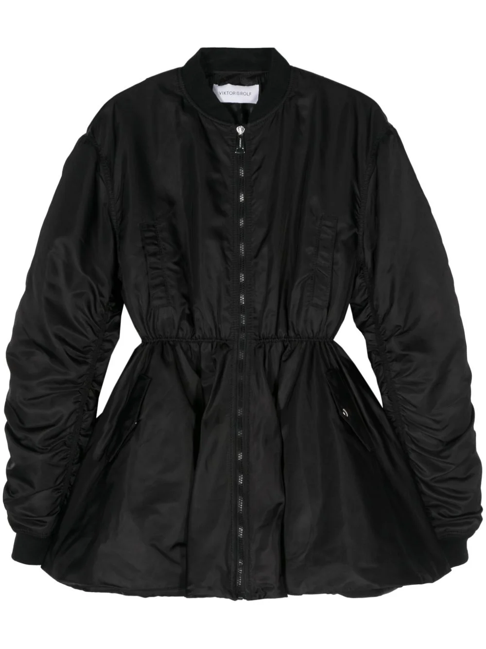 padded flared bomber jacket - 1