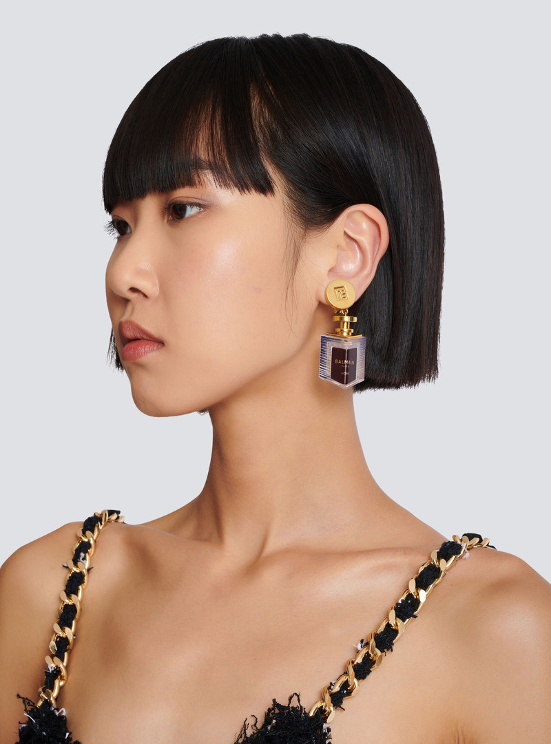 Balmain Brass Perfume earrings outlook