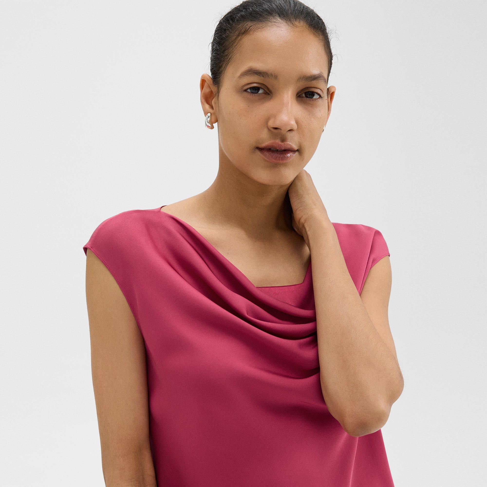 Cowl Neck Top in Silk Georgette - 5