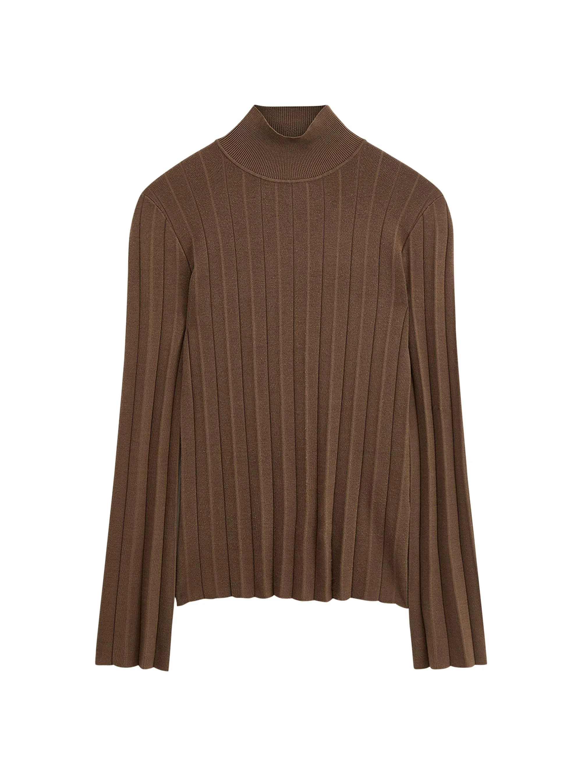 Women's Silk-Blend Plissé Sweater - Brown - 1