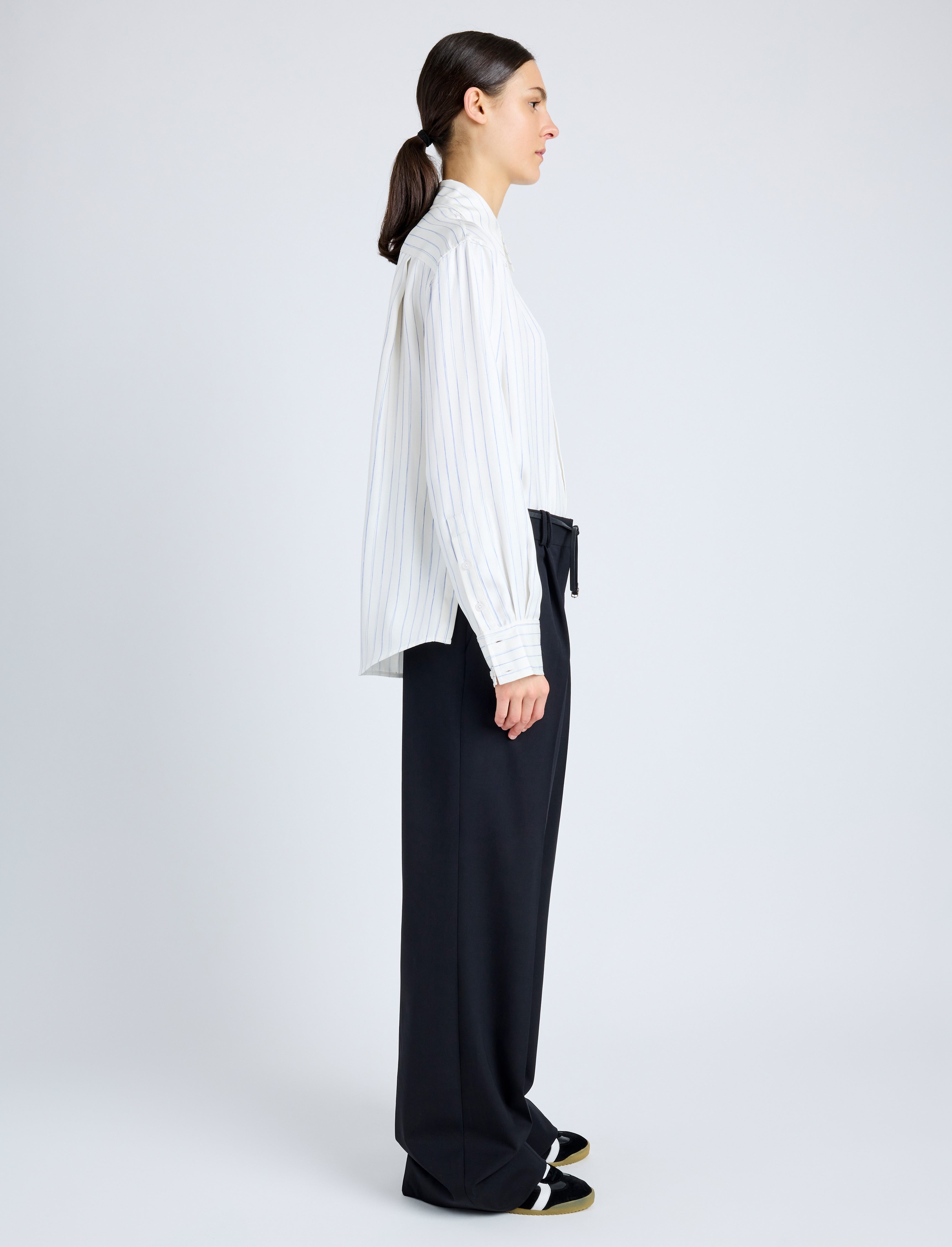 Savannah Pant in Wool Gabardine Suiting - 3