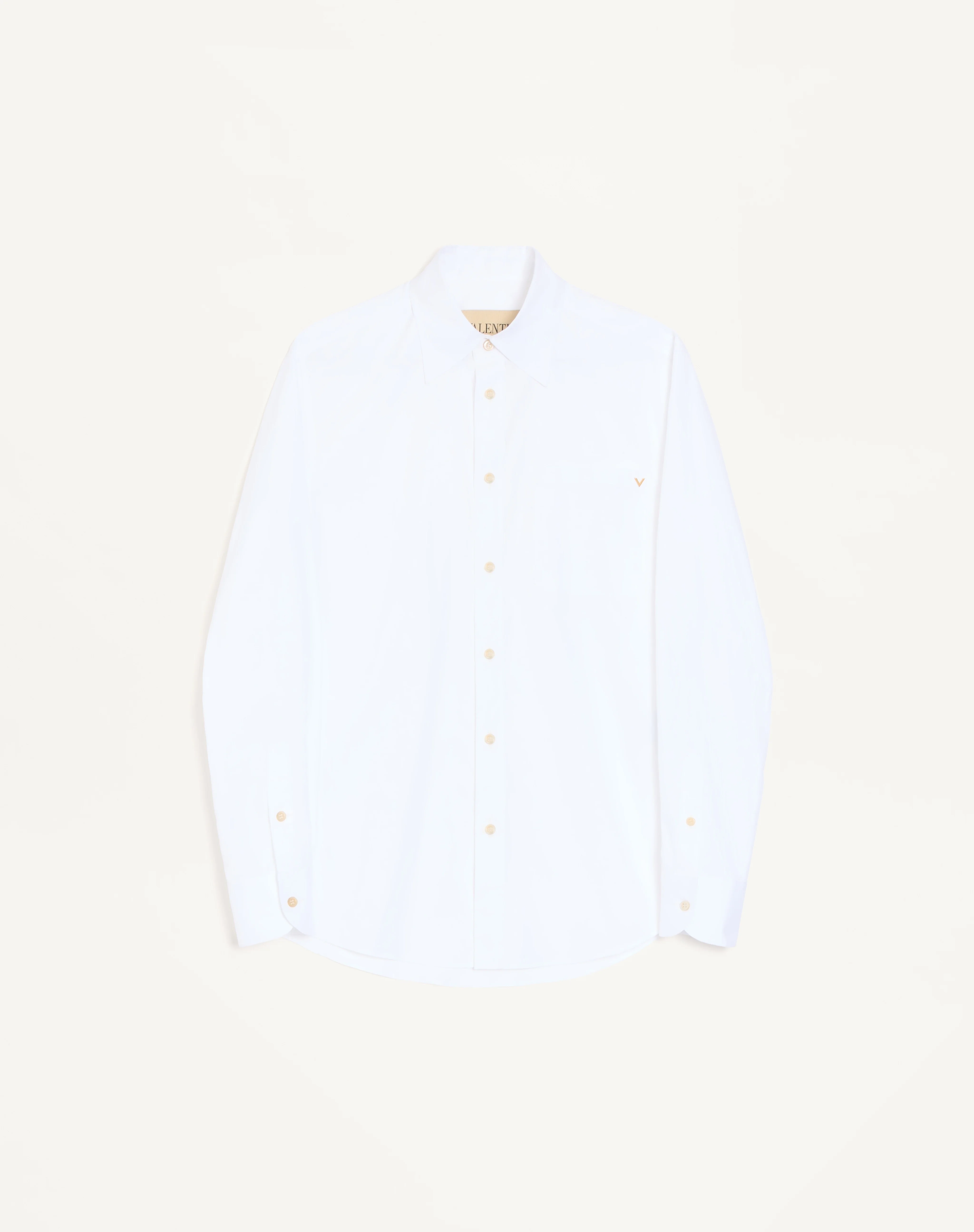 VALENTINO OXFORD COTTON SHIRT WITH VGOLD - 1