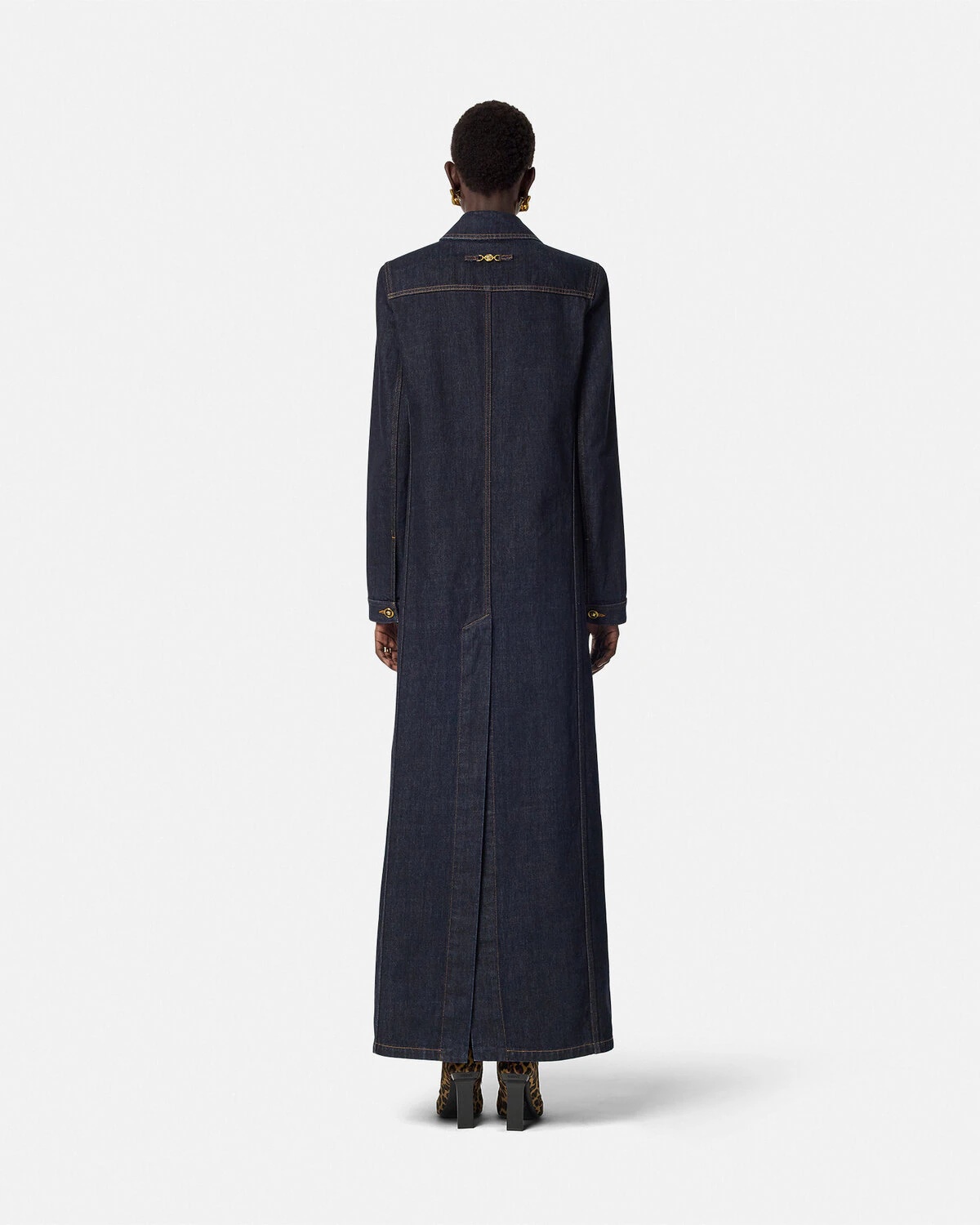 Denim Long Coat - 5