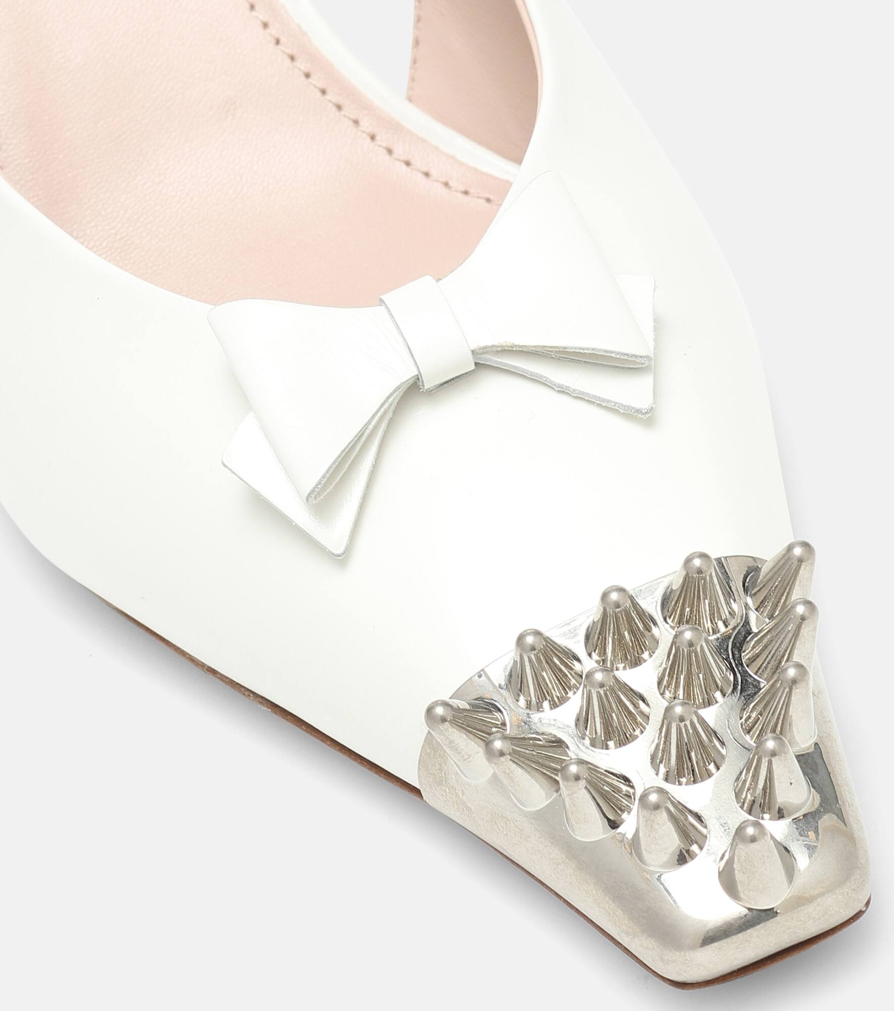 Slingback studded leather pumps - 6