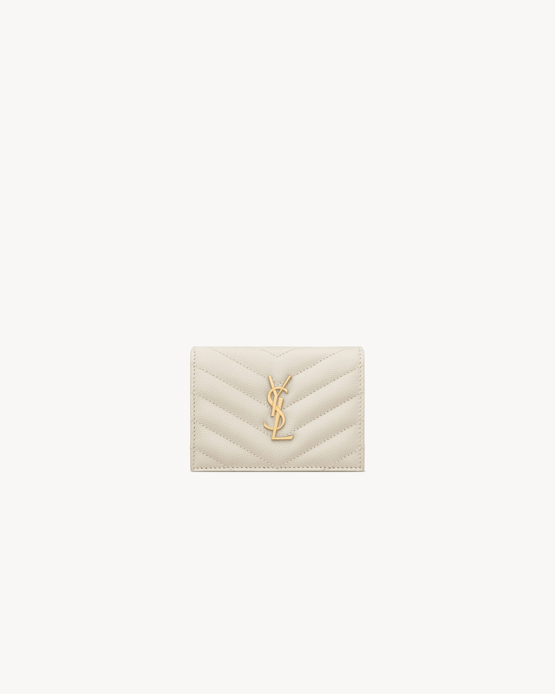 CASSANDRE MATELASSÉ FLAP CARD CASE IN GRAIN DE POUDRE LEATHER 1