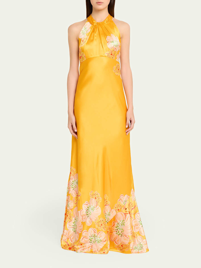 SALONI Cozette Floral Silk Dress outlook