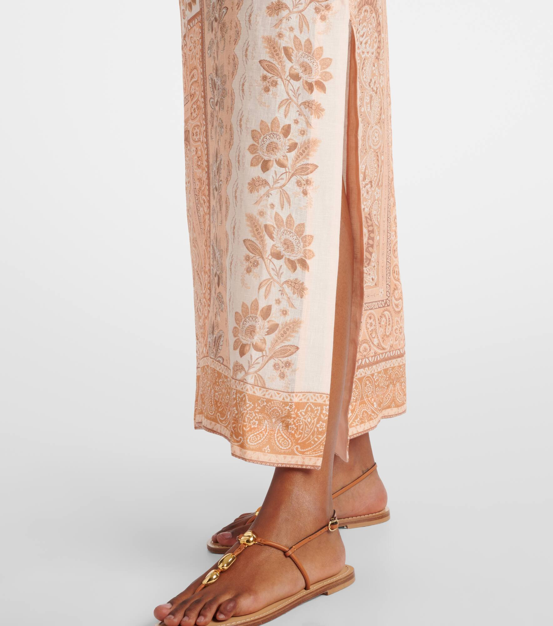Lucky printed linen midi dress - 6