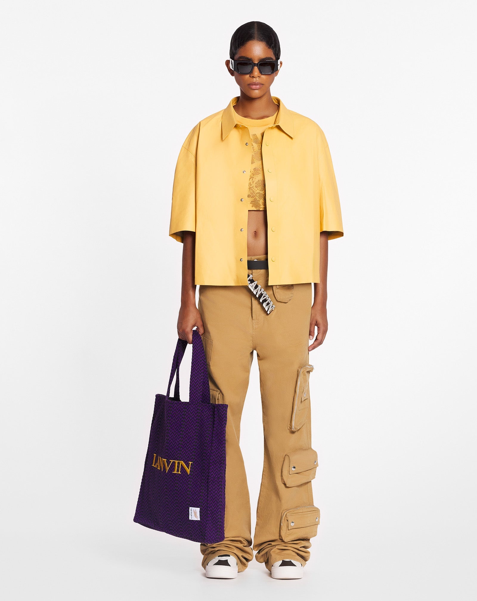 LANVIN X FUTURE WIDE-LEG UTILITY PANTS - 3