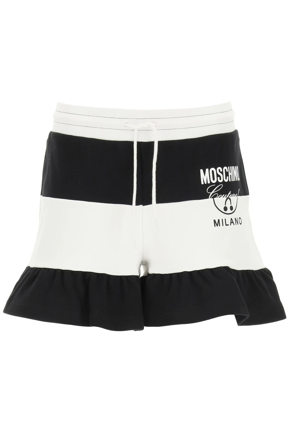 STRIPED SHORTS WITH LOGO PRINT - 1