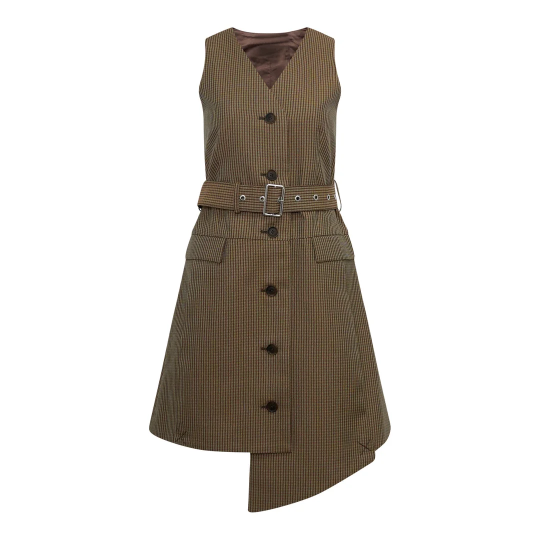 Tweed Belted Midi Dress - 1