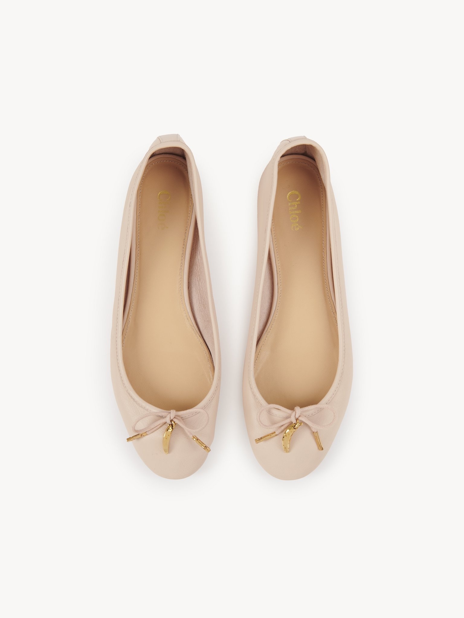 チャームがポイント ★ CHLOE Iris beige leather ballerinas Chloé IRIS BALLERINA | REVERSIBLE