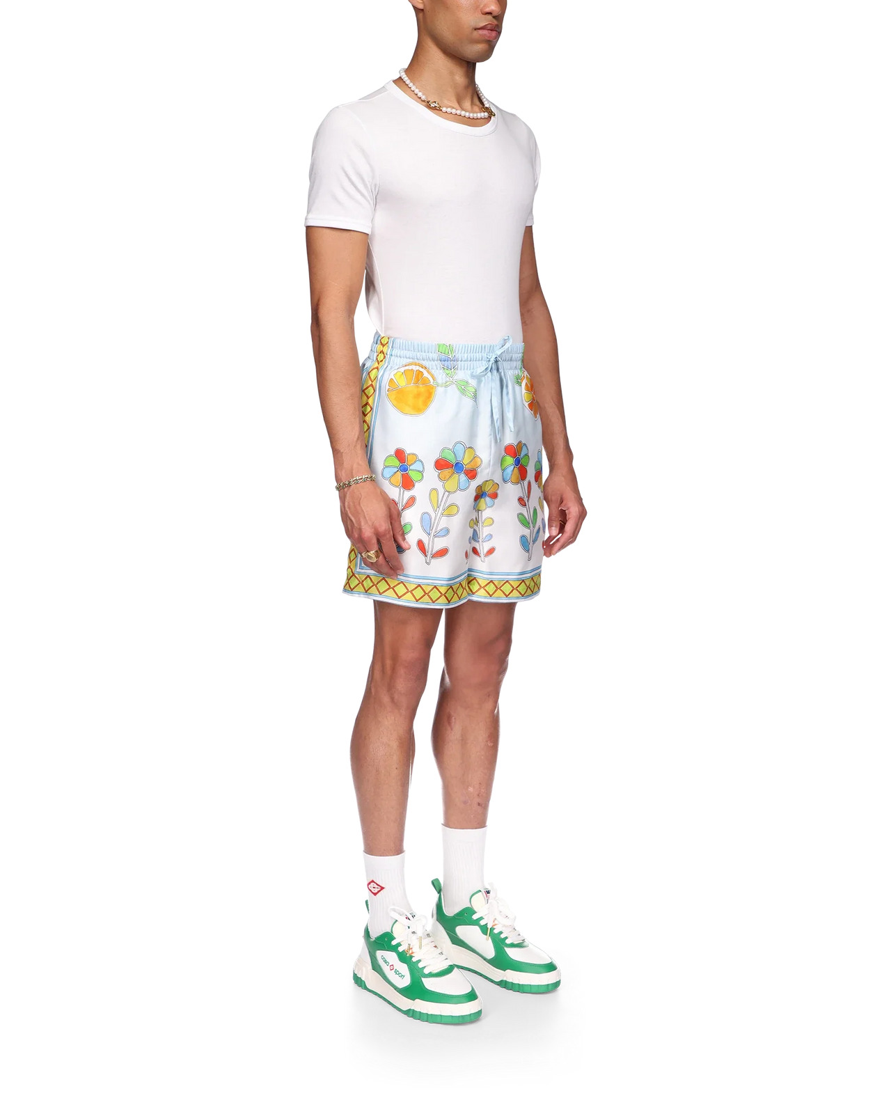 Yoruba Flowers Silk Shorts - 5