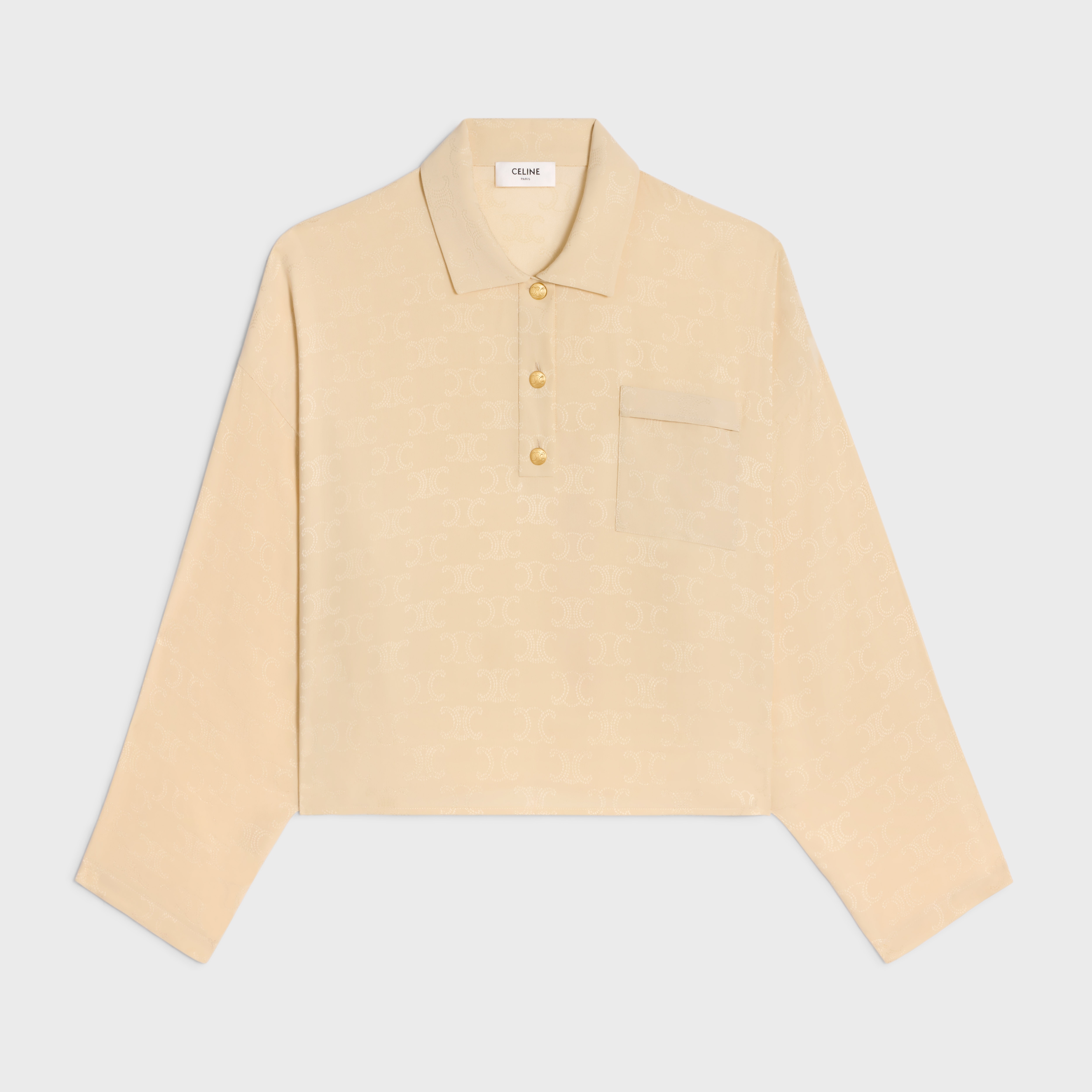 polo blouse in triomphe silk jacquard - 1