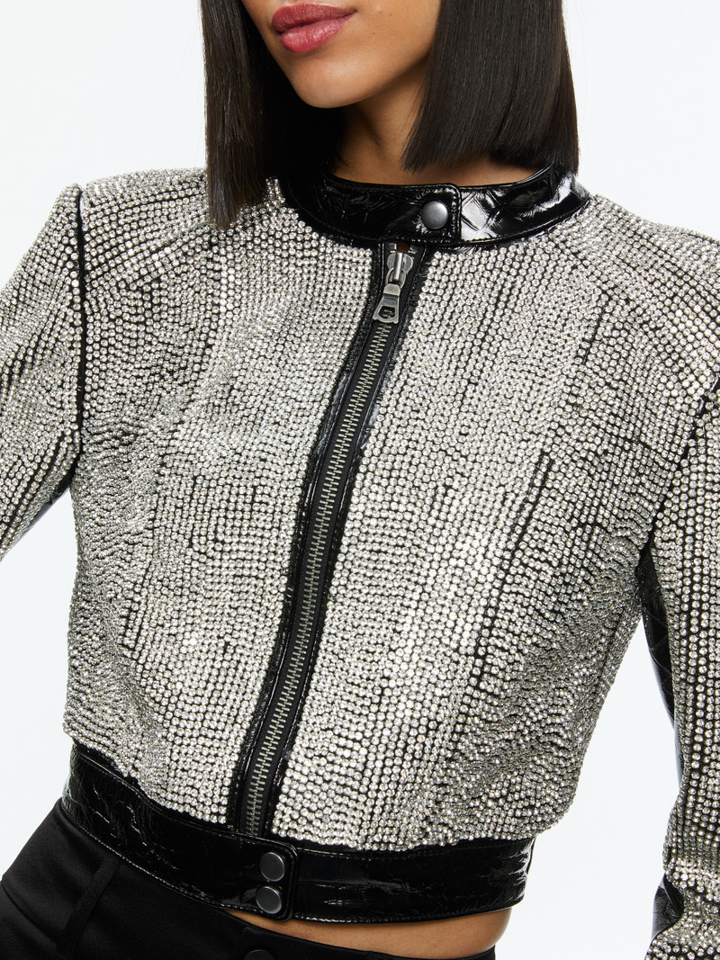 LARI CRYSTAL EMBELLISHED LEATHER JACKET 5