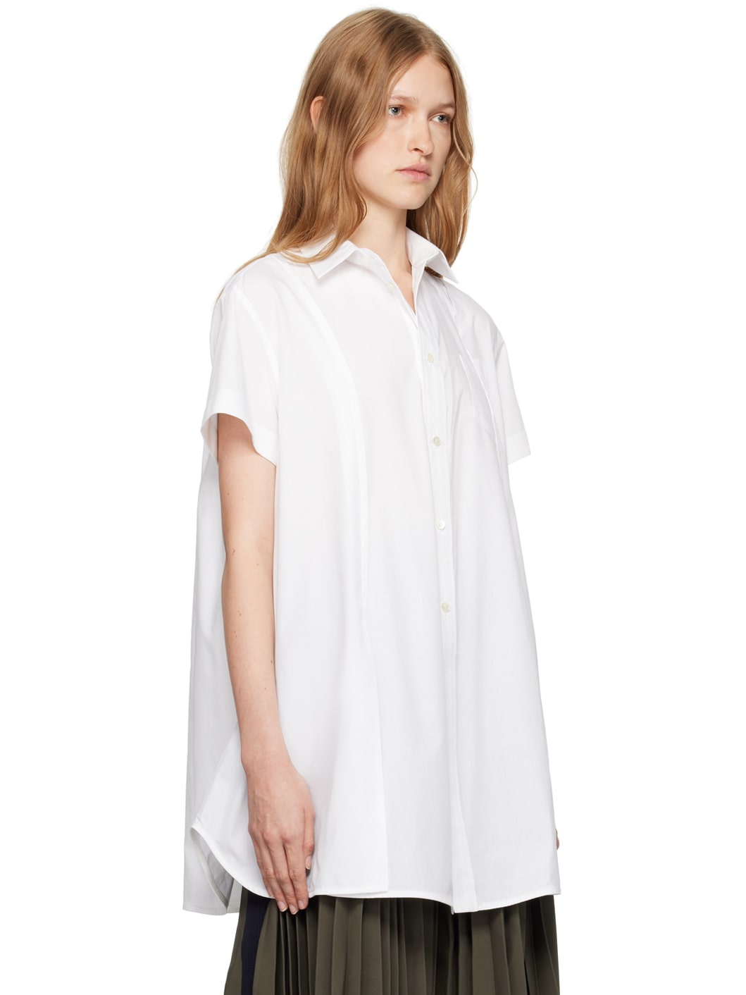 White Paneled Shirt - 2