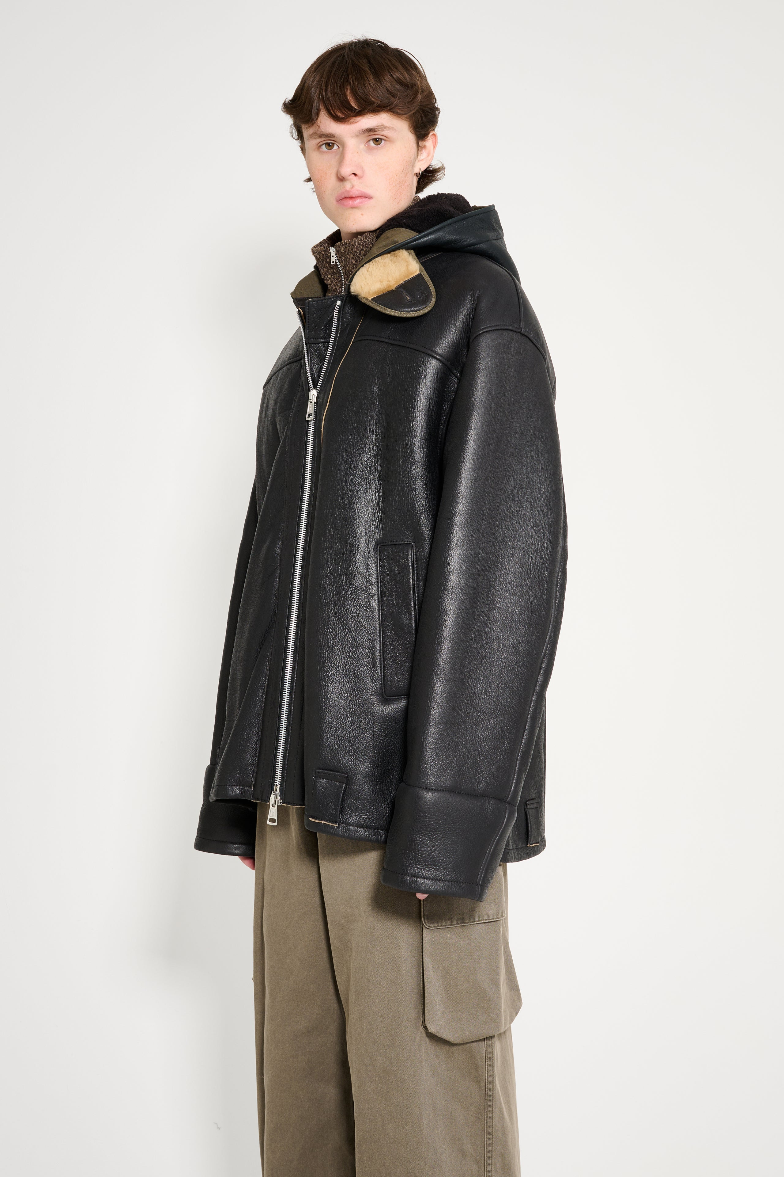 OUR LEGACY BLIZZARD JACKET NATURAL AVIATOR SHEARLING - 3