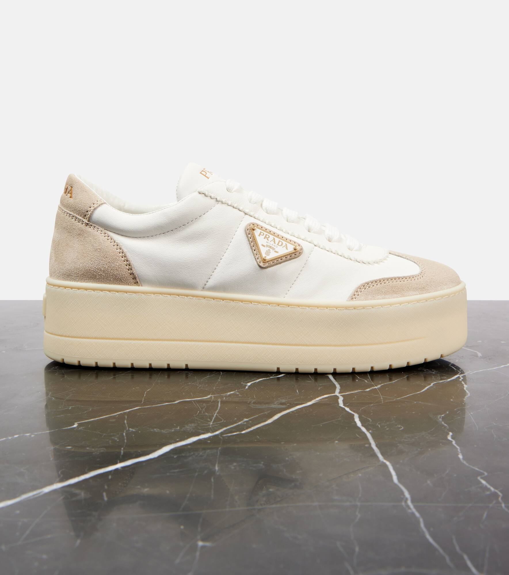 Leather platform sneakers - 5