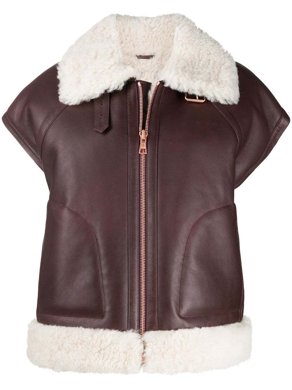 aviator shearling gilet - 1