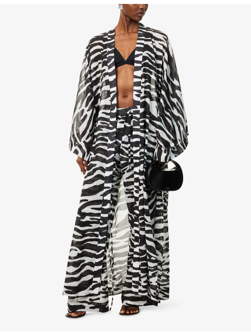 Zebra-Print Cotton-Muslin Kaftan - 2