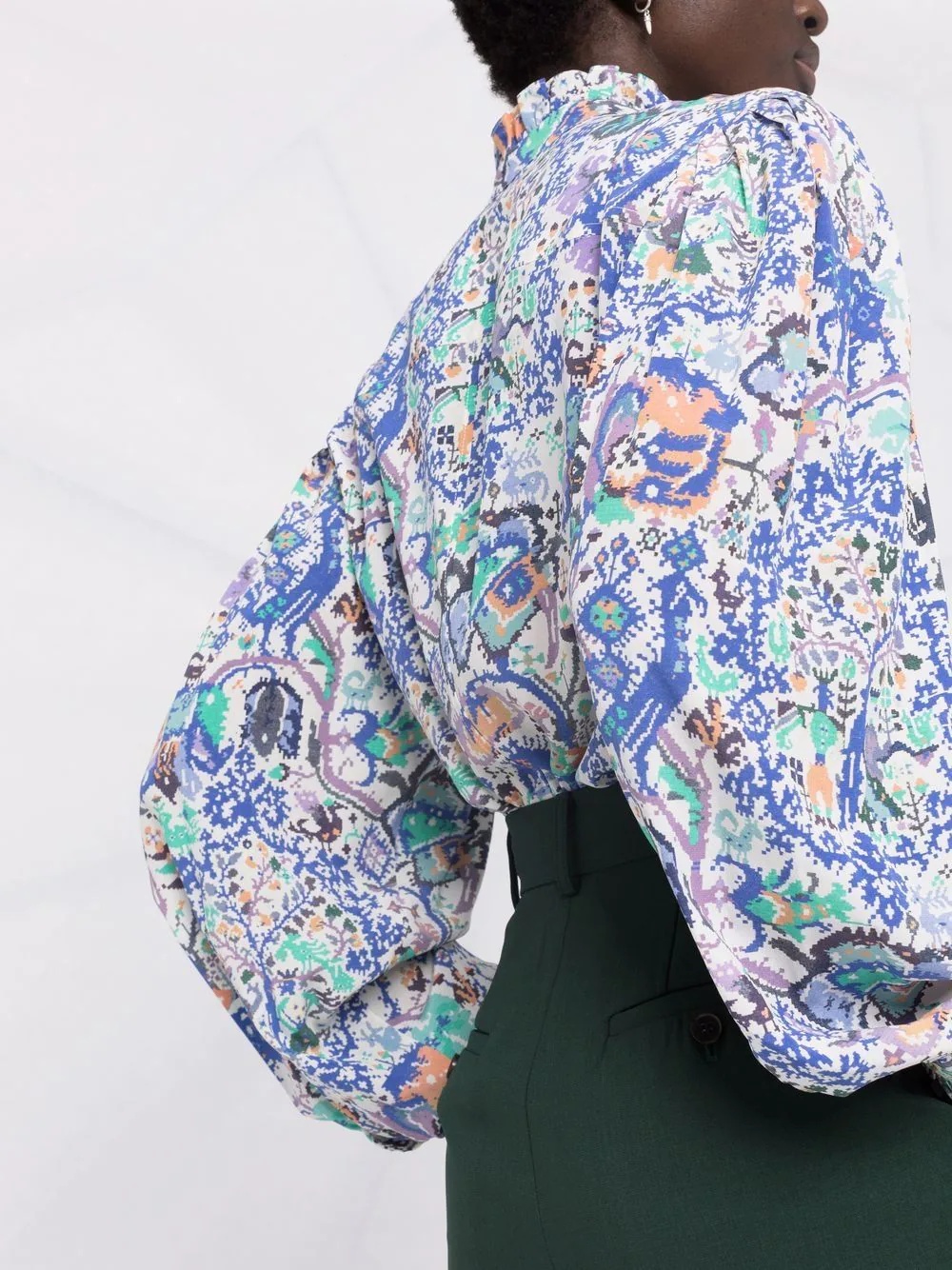 Banessa abstract-print ruffled blouse - 3
