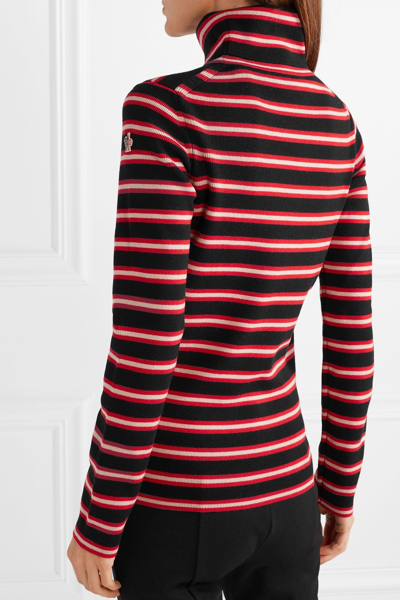 + 3 Moncler Grenoble striped stretch wool-blend turtleneck top - 4