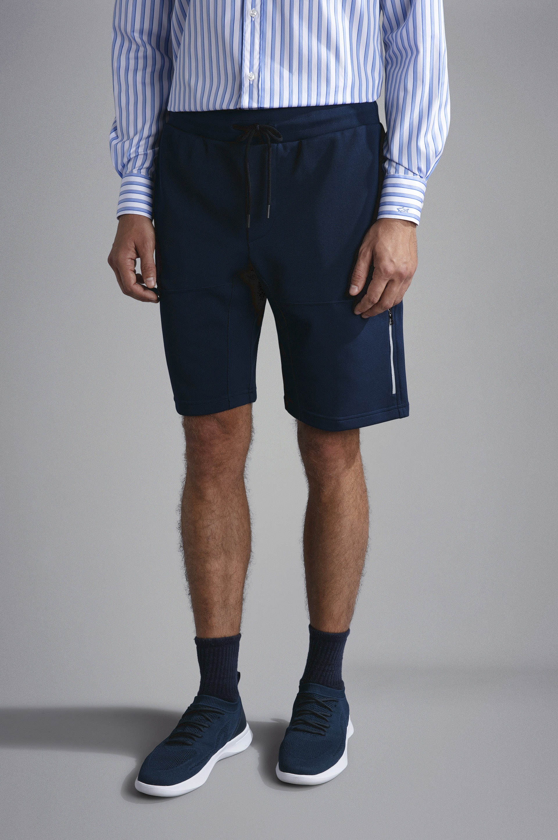 SEAQUAL® YARN BERMUDA SHORTS WITH REFLEX SHARK PRINT - 6