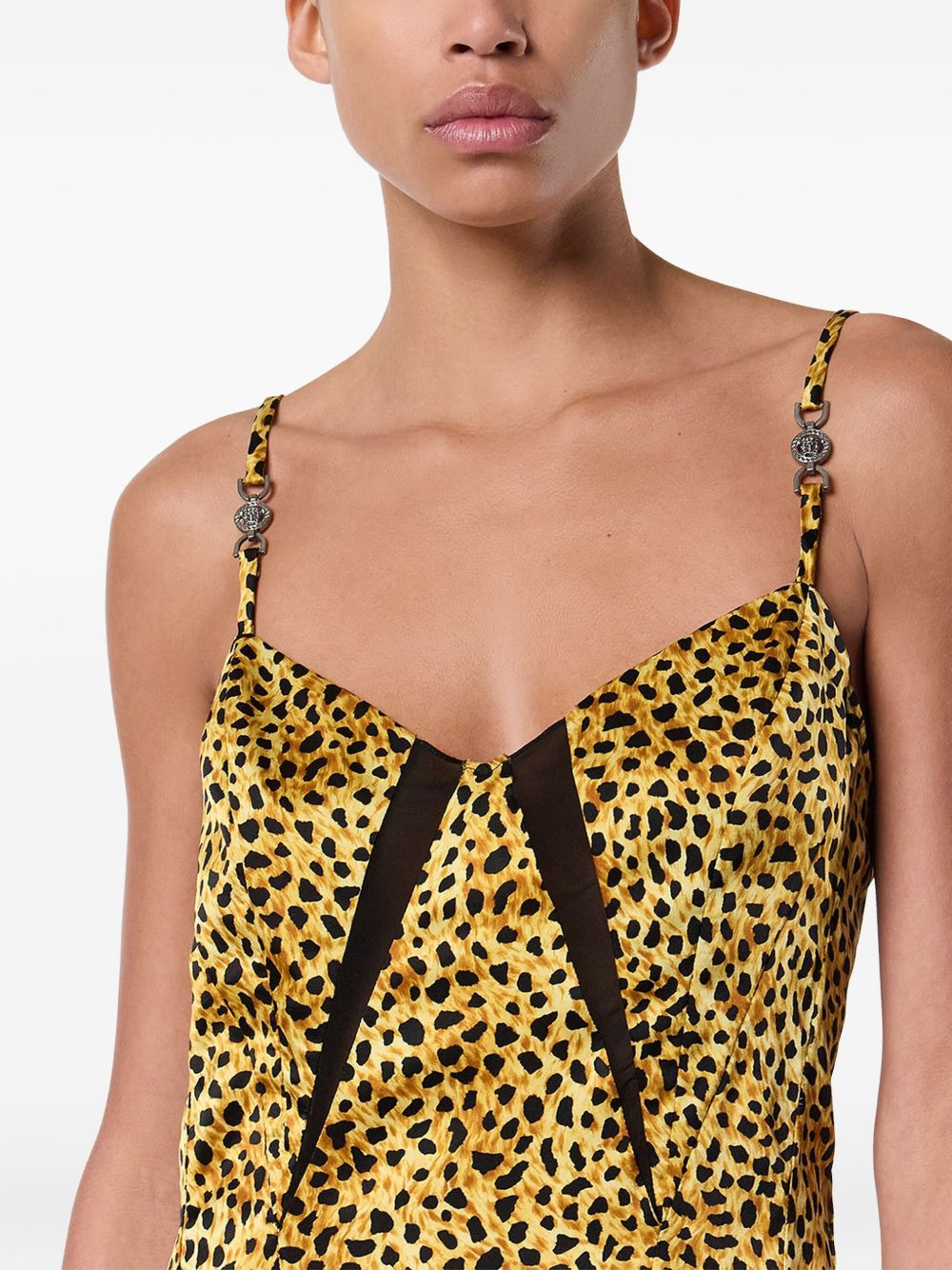 Cheetah allover silk slip dress - 5