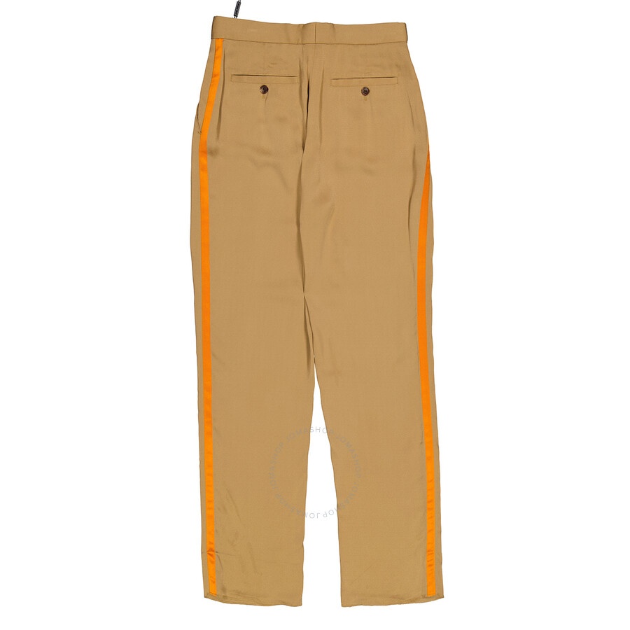 Burberry Satin Stripe Crepe Tailored Trousers In Driftwood - 2