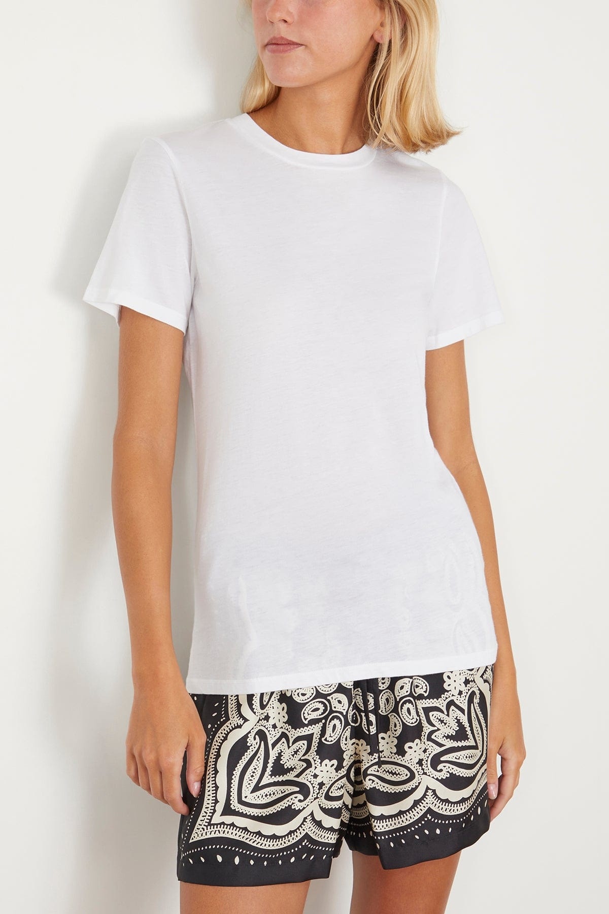 Mariela Crewneck Tee in White - 3