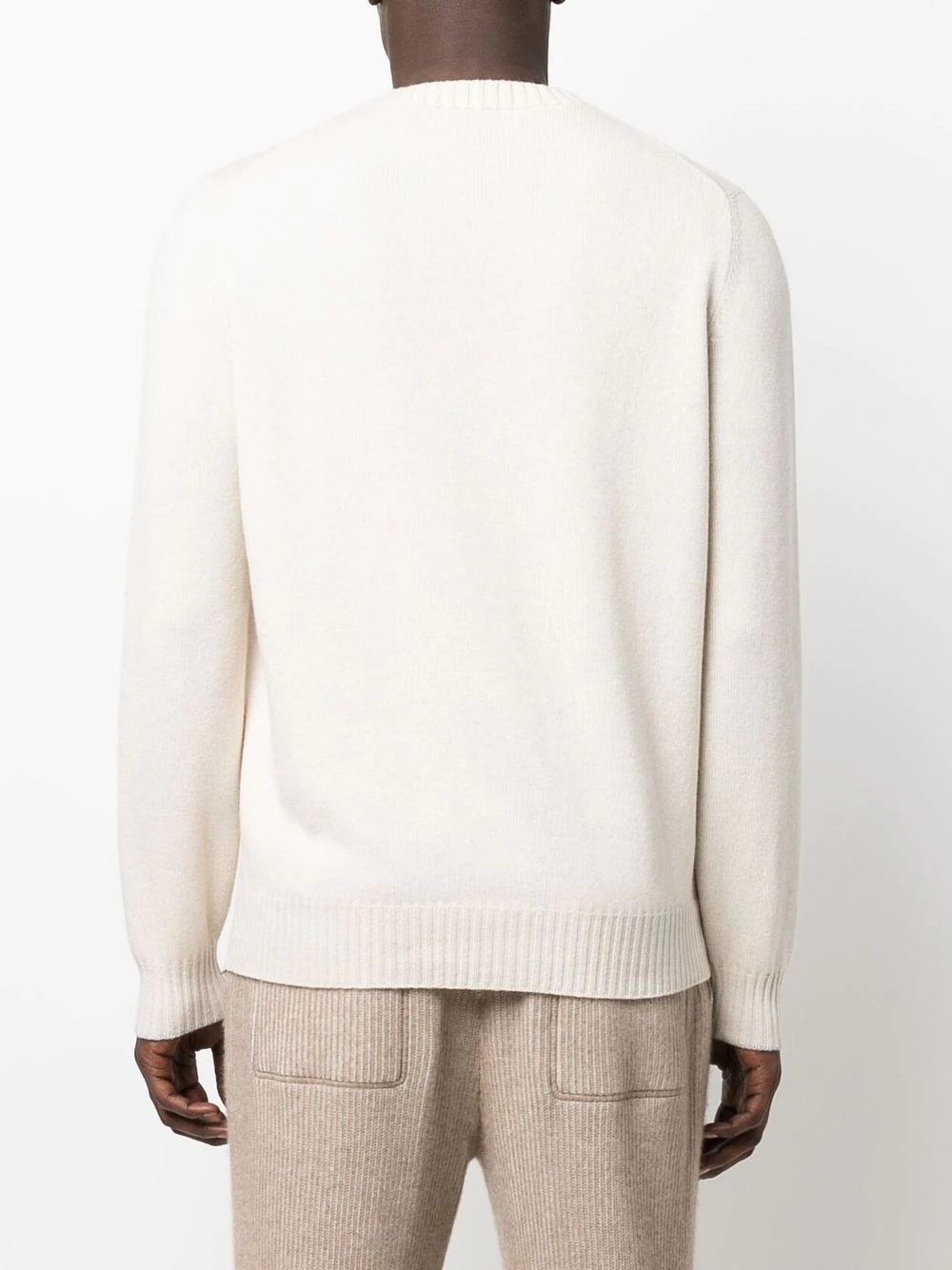 ribbed-trim cashmere jumper - 4