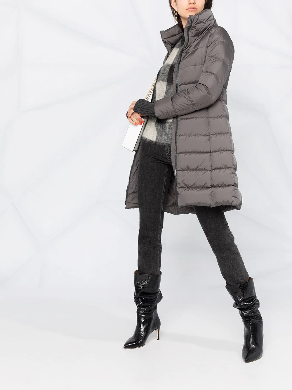 padded mid-length coat - 2