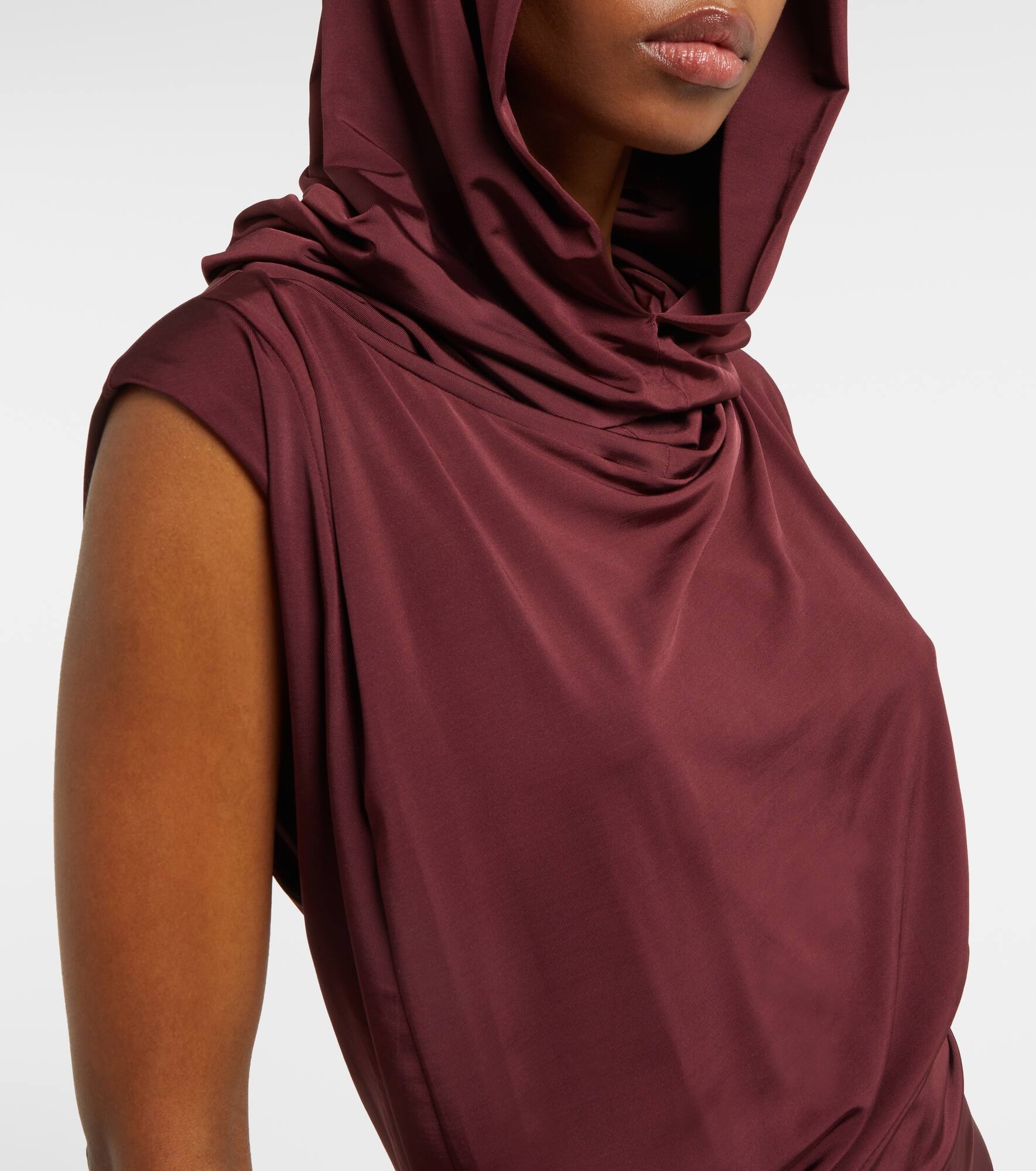 Hooded draped minidress - 5
